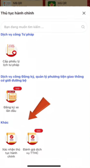 Xác nhận thủ tục hành chính trên VNeID