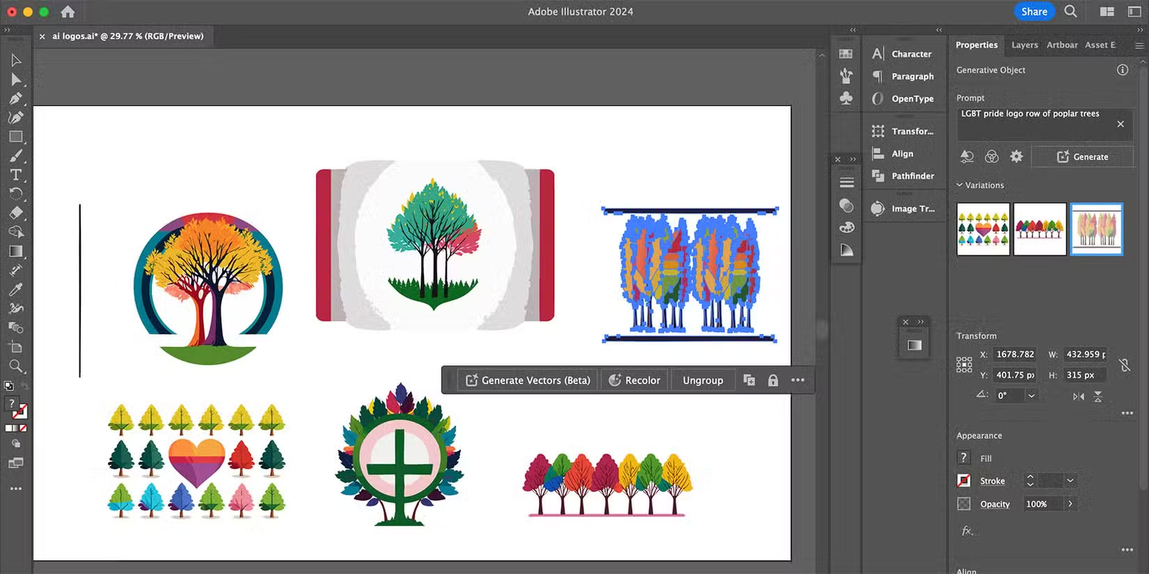 Công cụ AI Text-to-Vector của Adobe Illustrator