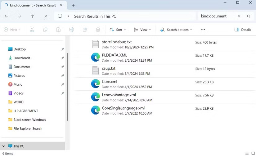 Tìm kiếm File Explorer theo loại file