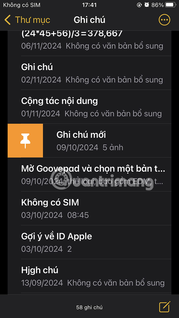 Ghim ghi chú