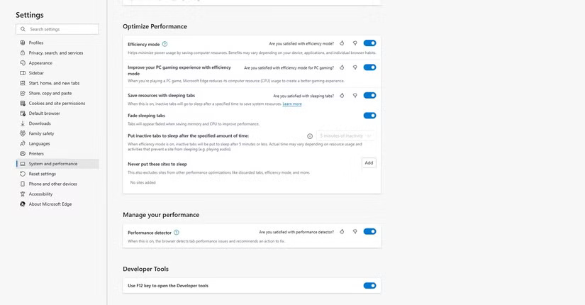Efficiency Mode của Edge