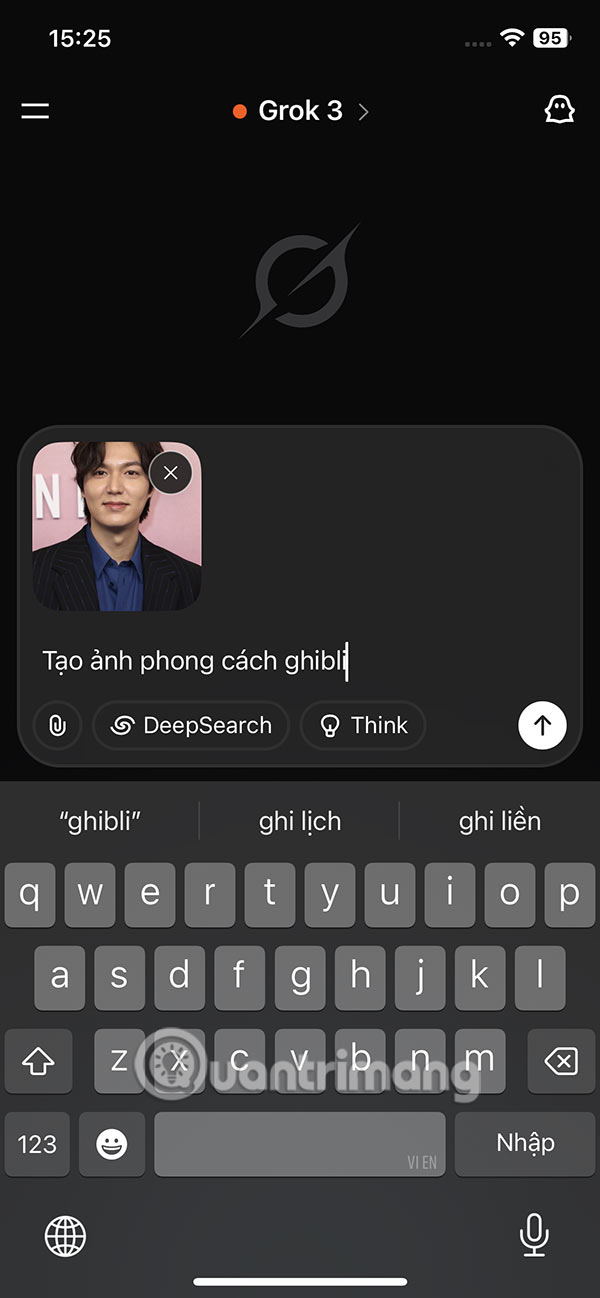 Nhập lệnh tạo ảnh Grok AI