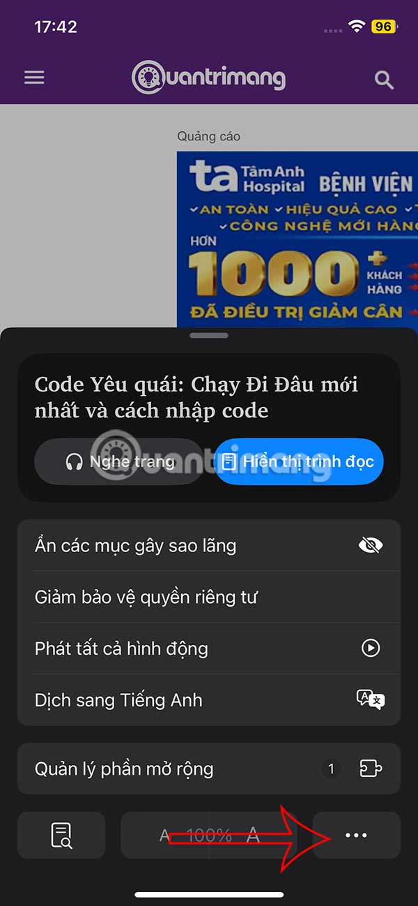 Tùy chỉnh trang web Safari