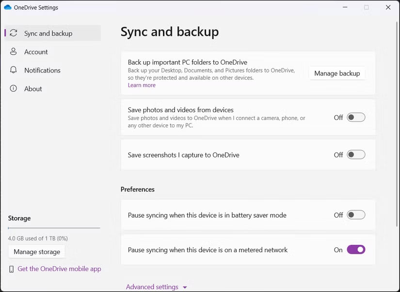 Cài đặt ứng dụng OneDrive trong Windows 11