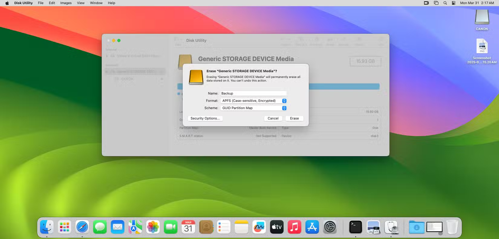 Sử dụng Disk Utility để mã hóa ổ cứng ngoài