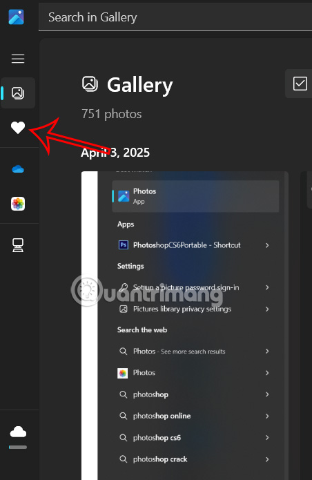 Album yêu thích trên Windows 11