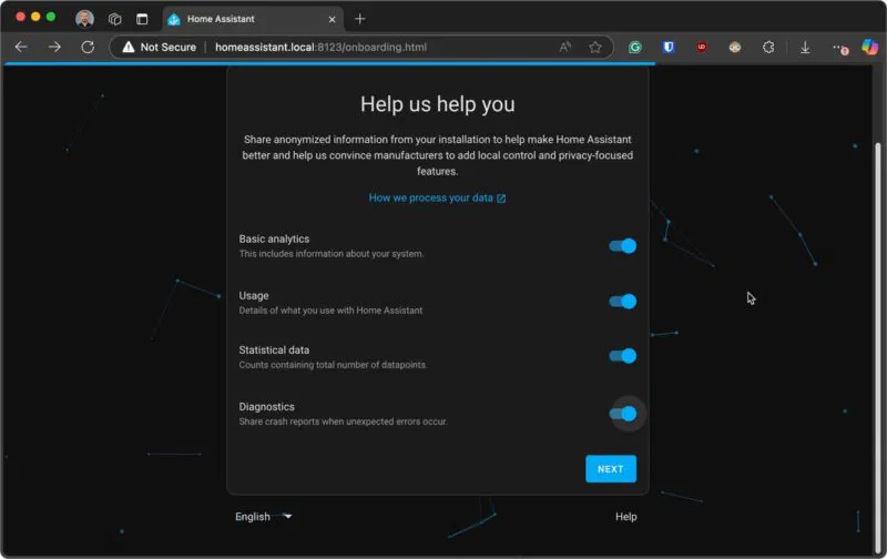 Dữ liệu sử dụng Home Assistant