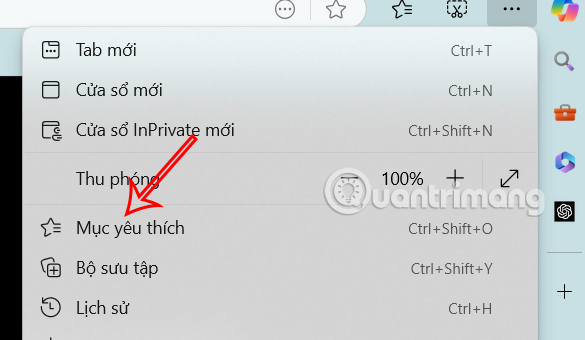 Mục yêu thích trên Chrome 
