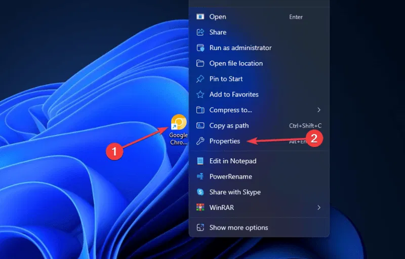 Thuộc tính Chrome Canary