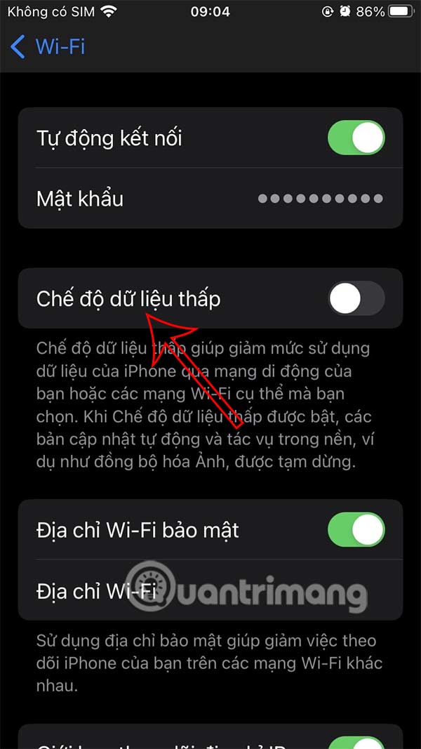 Chế độ thấp kết nối WiFi
