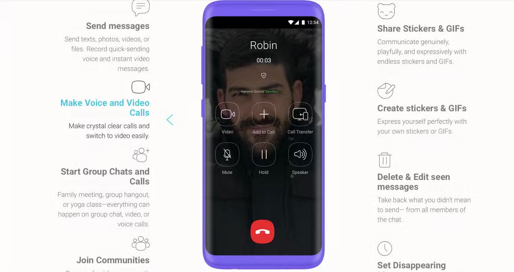Các dịch vụ và tính năng của Viber.