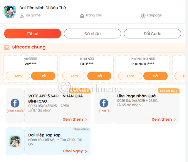 code dai tien di dau the
