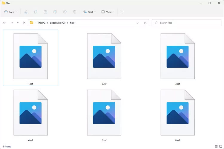 File RAF trong Windows 11