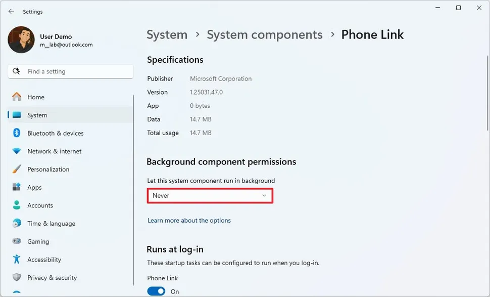 Cài đặt Background app permissions