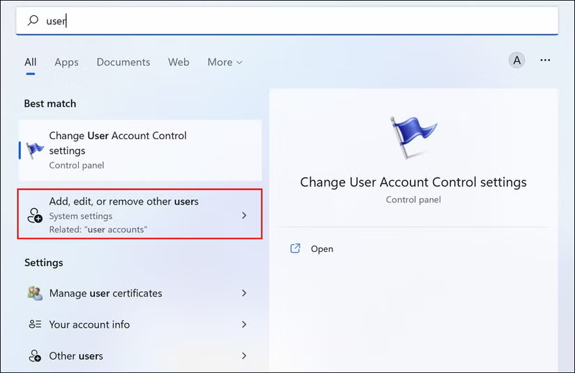 Thêm, chỉnh sửa hoặc xóa người dùng khác trên Windows