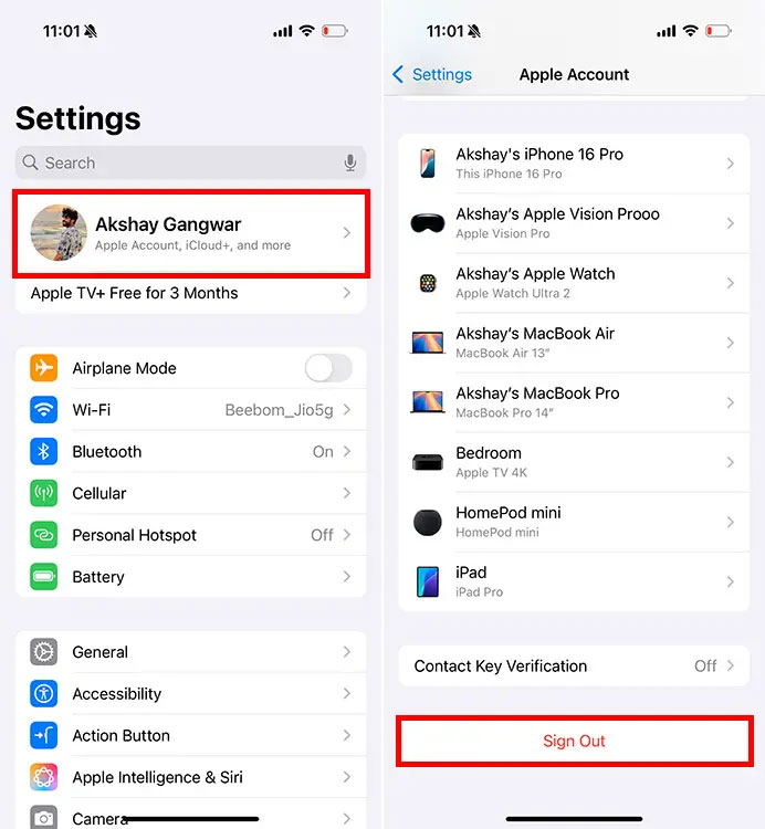 Đăng xuất khỏi Apple ID trên iPhone