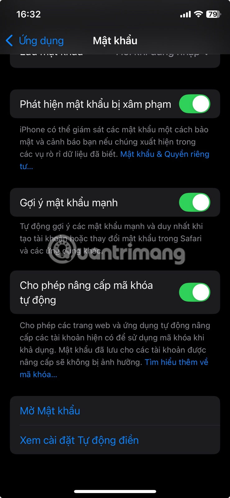 Nhấn vào Xem cài đặt Tự động điền trong Cài đặt iPhone.