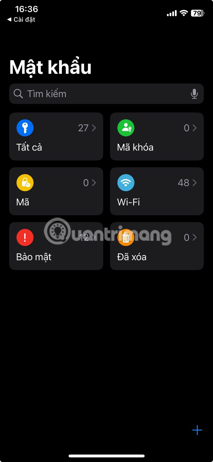 Nhấn vào tùy chọn Tất cả trong ứng dụng Mật khẩu trên iPhone.