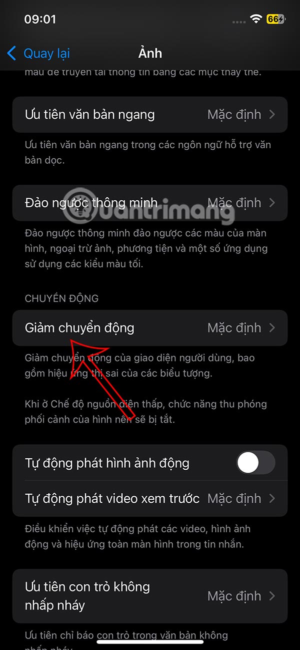Chế độ giảm chuyển động