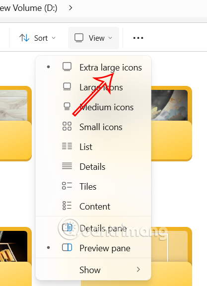 Phóng to biểu tượng trên Windows 11