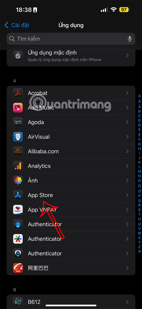 Chỉnh App Store iPhone