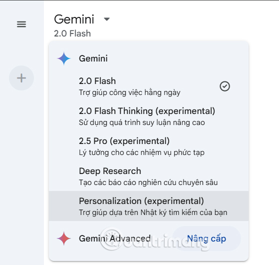 Chọn mô hình Gemini