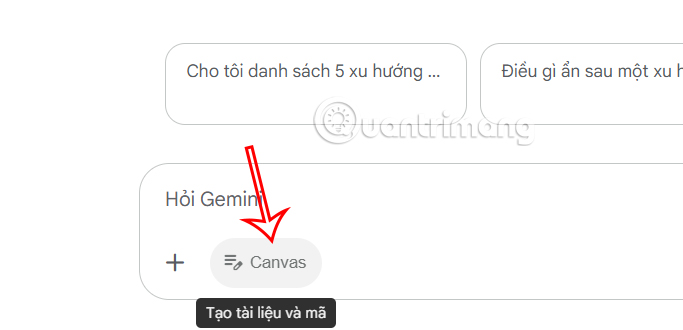 Sử dụng Gemini Canvas