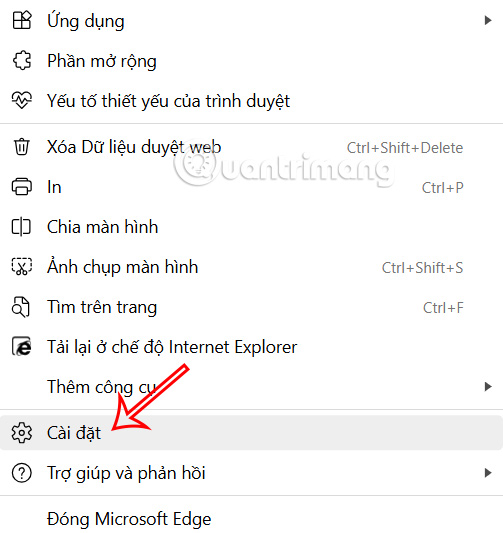 Cài đặt trên Edge