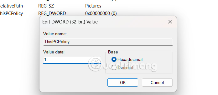 Bỏ ghim thư mục mặc định qua Registry Editor