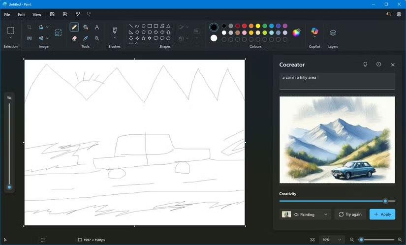 Tính năng đồng sáng tạo trong Microsoft Paint