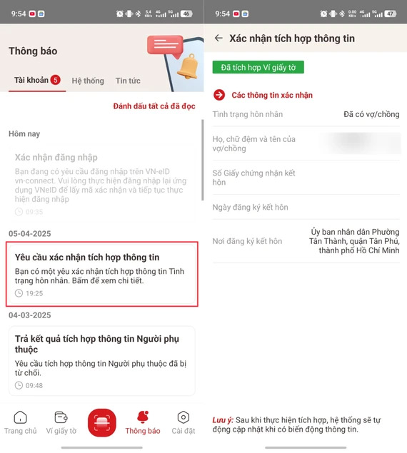 Xác nhận tình trạng hôn nhân trên VNeID
