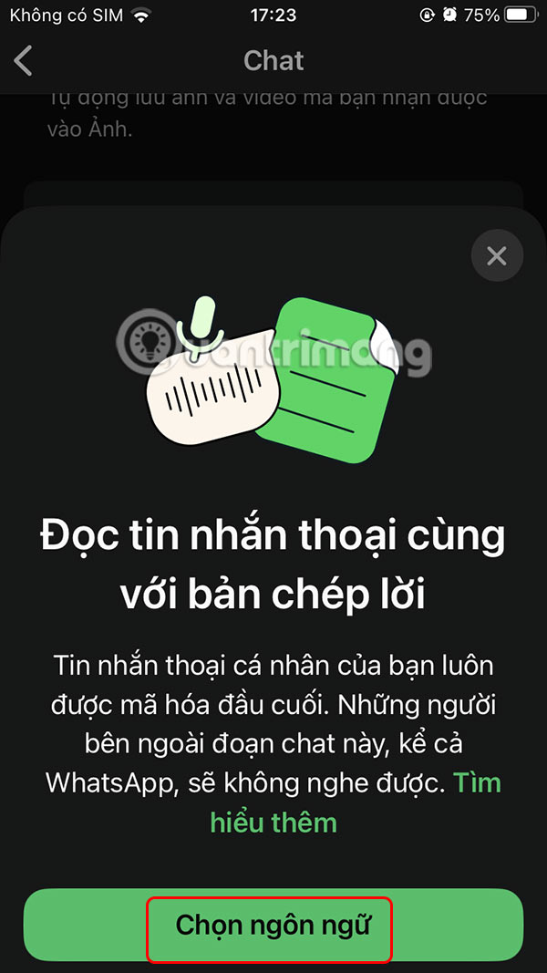 Chọn ngôn ngữ