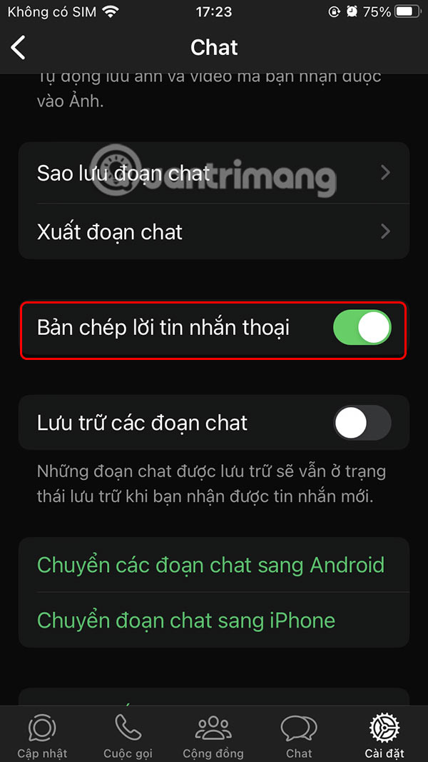 Tính năng ghi tin nhắn thoại WhatsApp