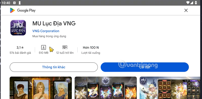 tải Mu Lục Địa VNG PC