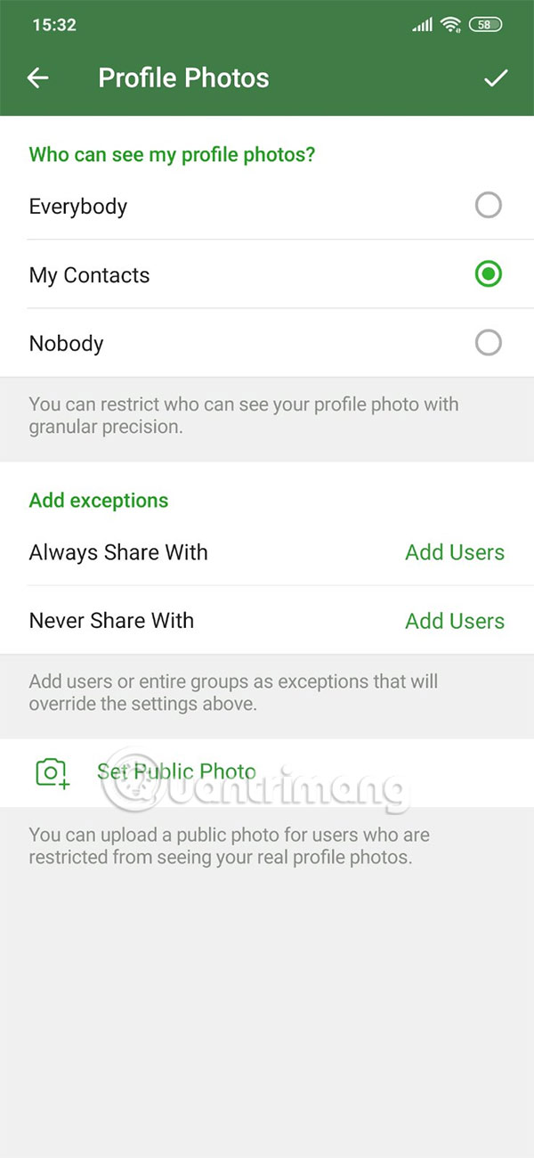 Ẩn ảnh profile Telegram