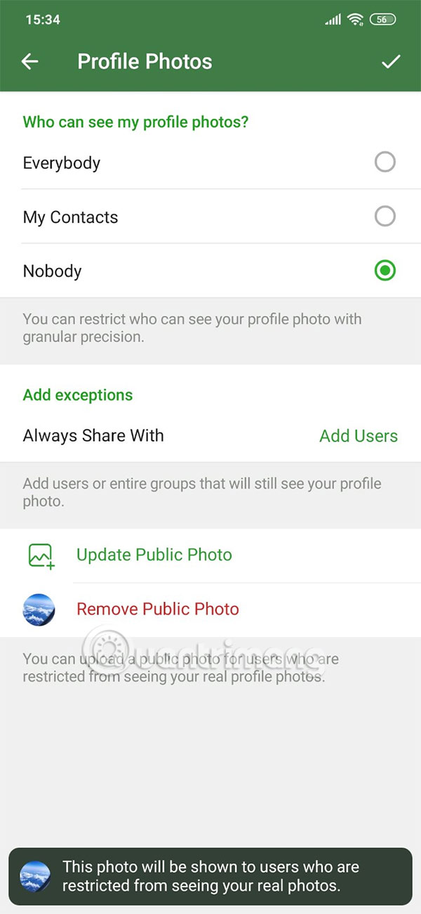 Ảnh avatar Telegram công khai
