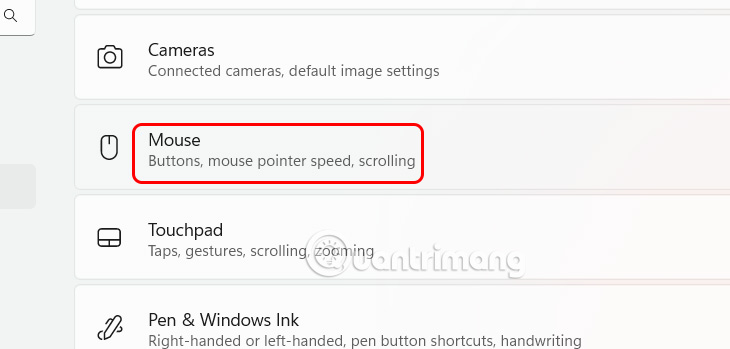 Chỉnh chuột trên máy tính Windows 11