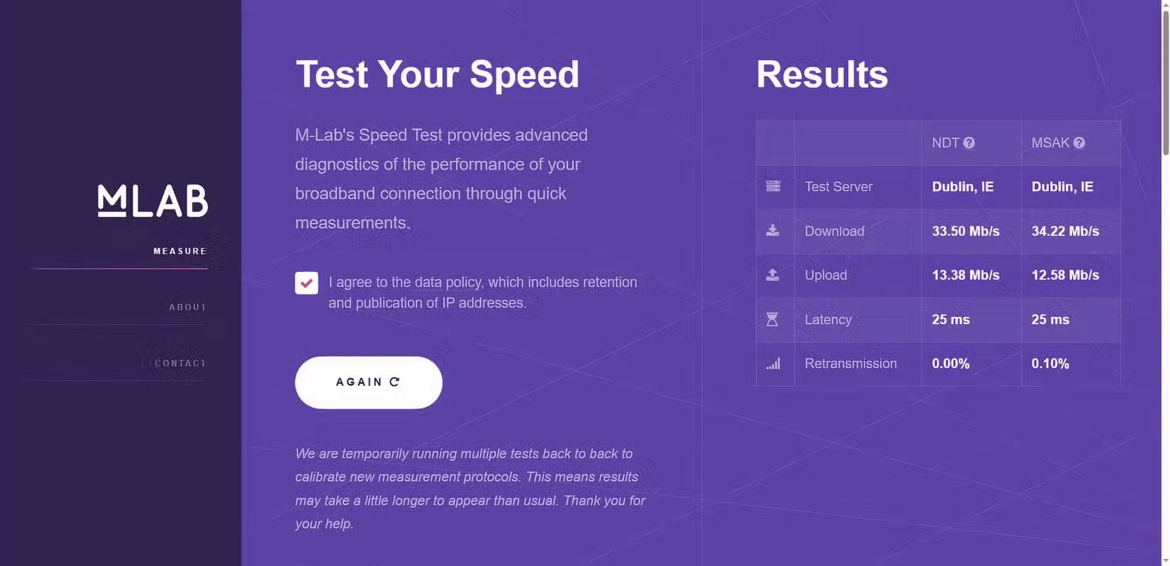 Kiểm tra tốc độ Internet trên MLab.