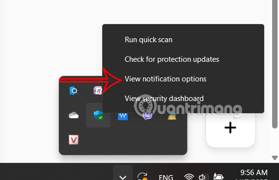 Chỉnh Windows Security khay hệ thống 