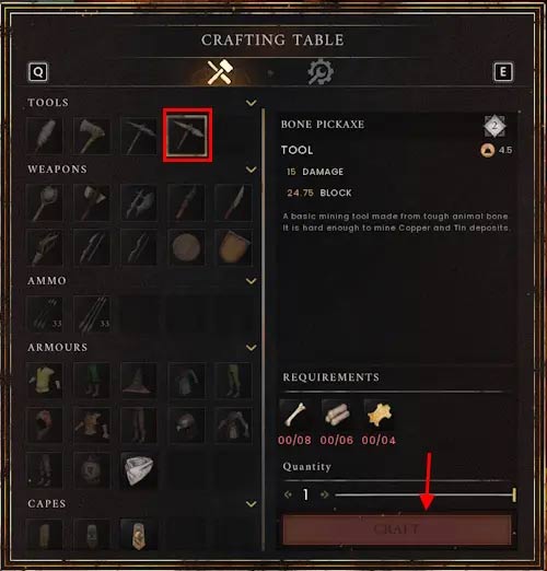 Bảng chế tạo trong RuneScape