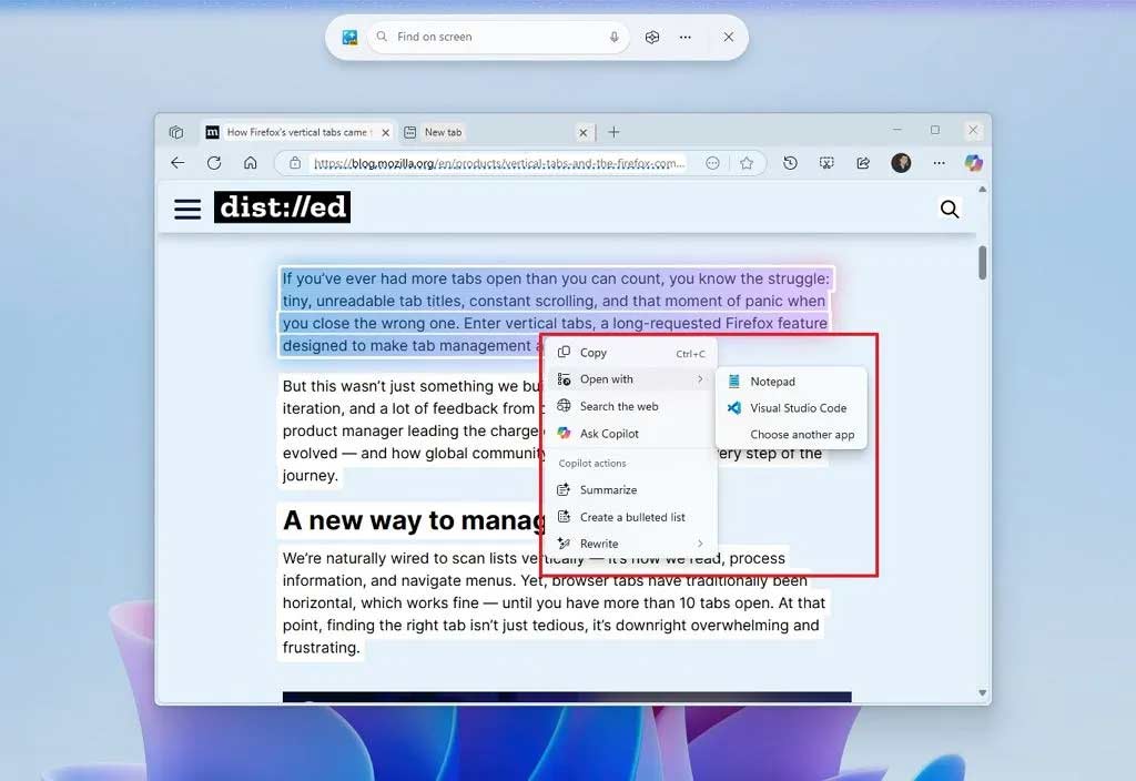 Cách sử dụng Click to Do cho văn bản
