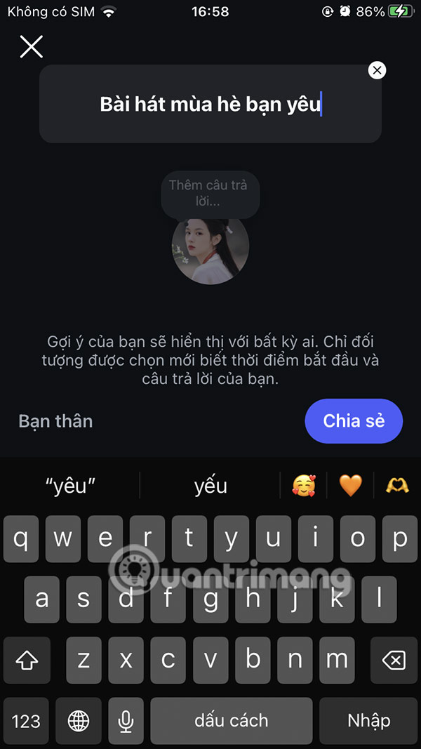 Thêm nội dung trò chuyện