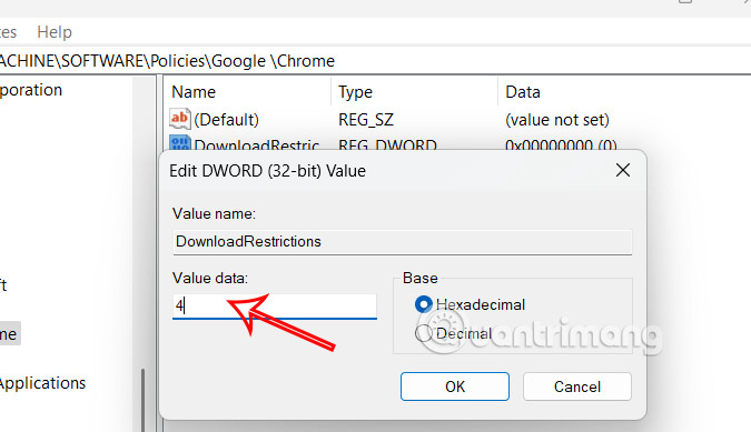 Bật tải file an toàn trên Chroem trong Windows Registry 