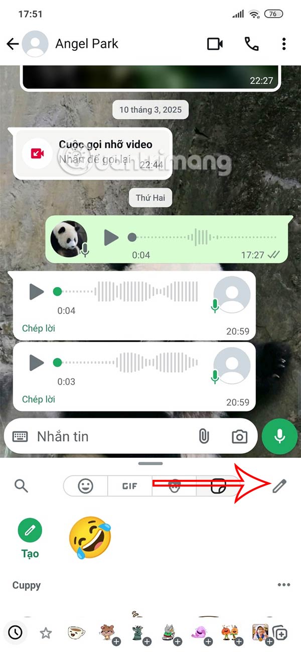 Chỉnh sửa sticker WhatsApp