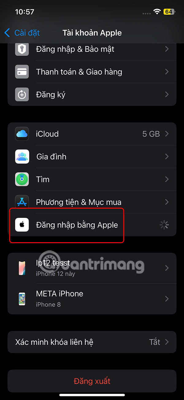 Đăng nhập tài khoản Apple