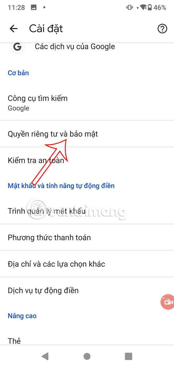 Duyệt web riêng tư và bảo mật Chrome