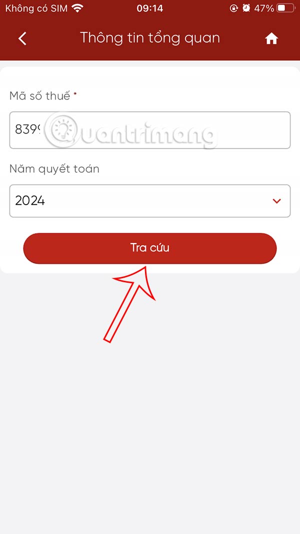 Chọn năm tra cứu