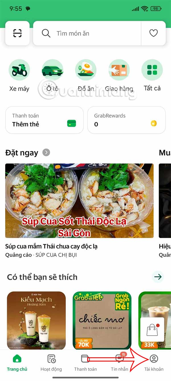 Tài khoản Grab