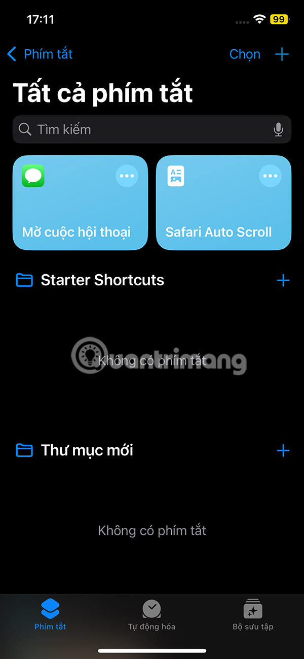 Tạo phím tắt