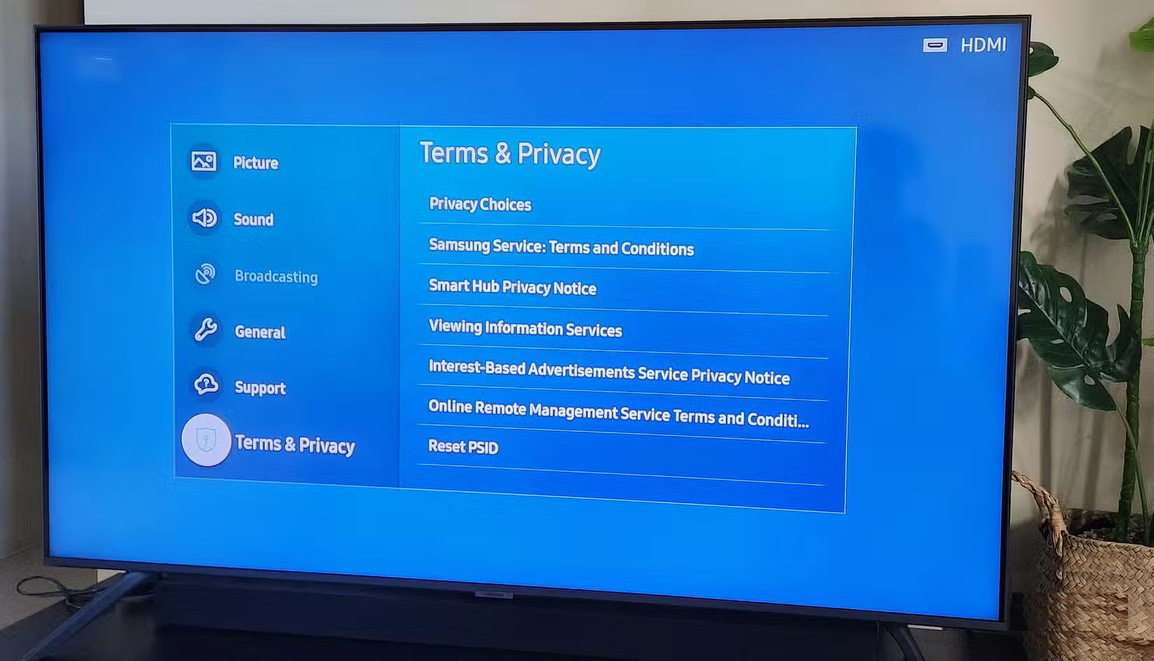 Cài đặt quyền riêng tư trên tivi thông minh Samsung
